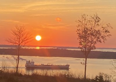 2023-11-17 Bay Transit, photographed yesterday morning from Bluff Road in Northport, ME by Petra Hartlova. #baytransit #sunrise #penobscotbay #northportmaine #baysidemaine See less