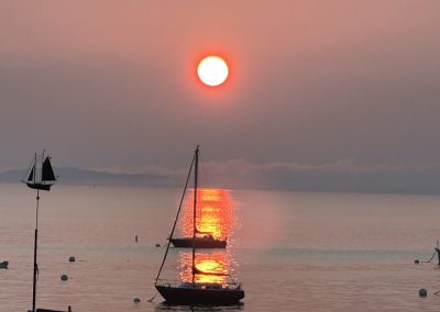 2023-12-10 Aligned, photographed last summer in Bayside, ME by Barry Starkman. #sunrise #sailboats #penobscotbay #baysidemaine