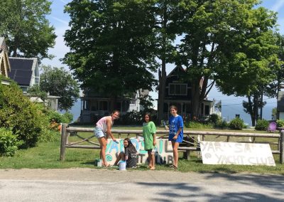 2023-12-28 Give Me a Sign, photographed at Bayside, ME’s Merithew Square Park by Patricia Campbell as these Bayside kids worked on signs promoting the Northport Yacht Club’s annual Mother of All Yard Sales. @nyc_bayside #givemeasign #signpainting #communityservice #kidsinthepark #summermemories #merithewsquare #baysidemaine