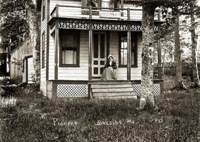 2025-03-06 Pioneer Cottage, located on Merithew Square in Bayside, ME, submitted by Beverly Crofoot on behalf of the Bayside Historical Preservation Society (https://www.baysidehps.org). The following description, by Beverly, is published with the photo on the website of the Penobscot marine Museum (www.penobscotmarinemuseum.org): Built in 1869 by Isaac Cunningham, a farmer from Union, Pioneer Cottage was reported by The Republican Journal (1879) to be the first private dwelling erected at Northport Wesleyan Grove Campmeeting, which was founded in 1849. For the preceding years Cunningham and other families camped under tents on small platforms, 12'x18', for two weeks during the campmeeting. Town Methodist congregations also camped in tents, later building large three-story Society cottages. Today these cottages, circling Auditorium Park and Merithew Square, still bear the town names. The campmeeting newspaper, The Sea Breeze, reports in 1887: “Old Pioneer cottage on Merithew Square has been so thoroughly Elizabethianized, the old residents will hardly recognize it. It is owned by J. A. Clement, of Searsport, and I. J. Johnson, of Bucksport.” Mr. Johnson was a Civil War Veteran, having served in the 19th Marine Regiment Co. E, 6th Battery, Heavy Artillery. In 1897 Rev. William J. Wilson and his wife celebrated their Golden Anniversary at Pioneer Cottage with 100 guests. The couple was presented seventy-five dollar old pieces. A century later the current owners Harold and Andrea Hede found pieces of the original canvas tent nailed to a board at the rear of the cottage and preserved them by covering them over with lap siding. #tbt #pioneercottage #historylesson #cottagelife #campmeeting #merithewsquare #oldbayside @baysidehps #bhps #baysidemaine