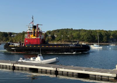 2025-10-21 1,400 Times by Paul Hamlin “While waiting for a ride out to my Rhodes 19, the tug FOURNIER BOYS sailed by with my little sailboat and its 3 HP electric just in front of the tug’s bite. I looked it up (https://www.tugboatinformation.com/tug.cfm?id=11262), and the tug has 1,400 times more horsepower than my motor. A nice reminder that Belfast is truly a working waterfront.” #tugboat #workingwaterfront #beastboat #penobscotbay #belfastharbor #belfastmaine #baysidemaine